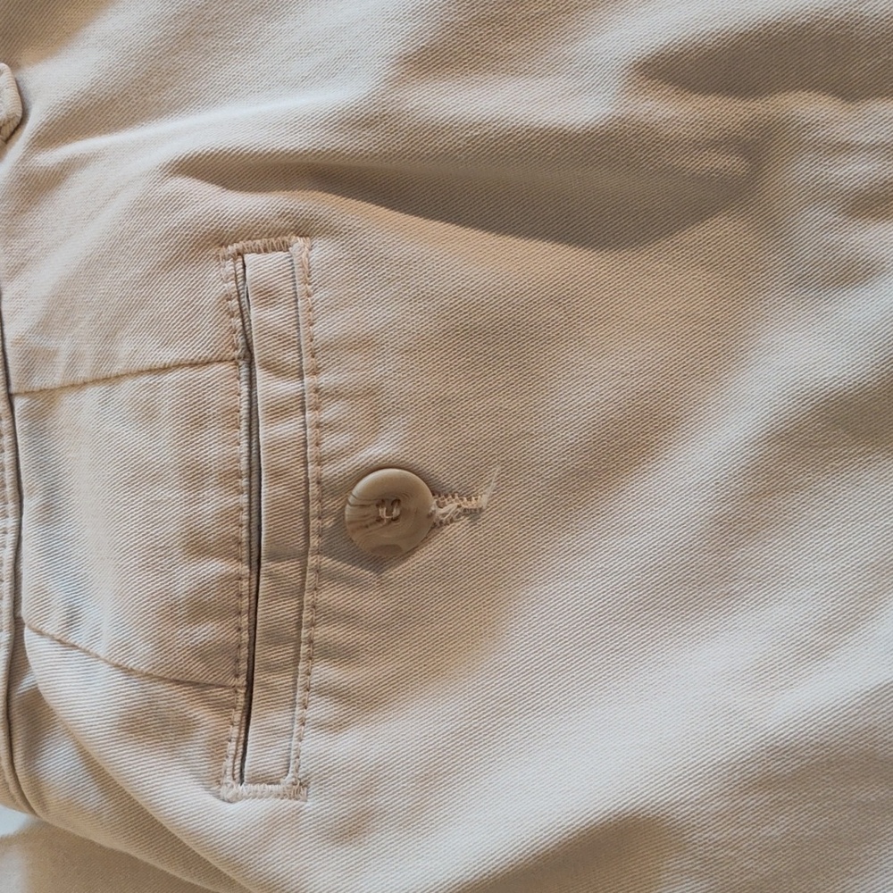 Lee Khaki Crop Pants Size 16 P Straight Leg Flat Front Casual Office Classic - Picture 11 of 13